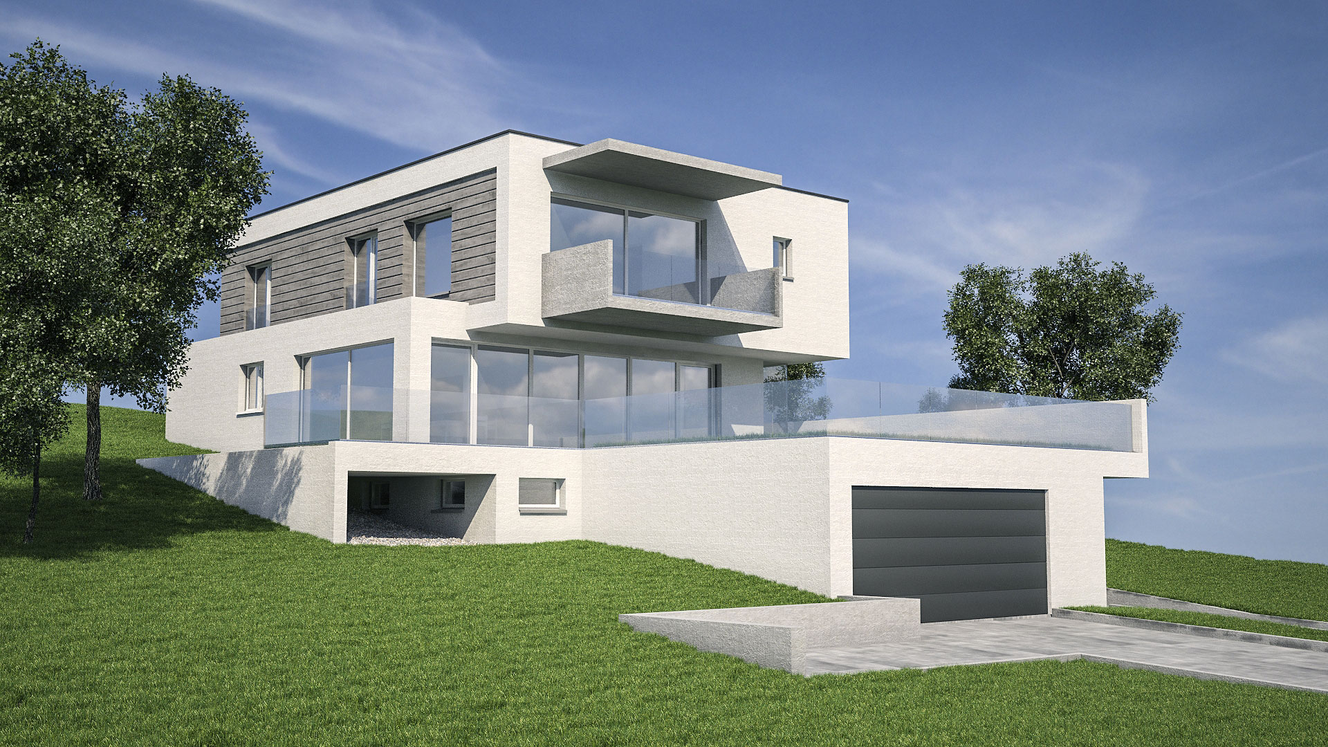 C3 Concept, visualisation 3D à Bulle. Villa à Riaz extérieurs