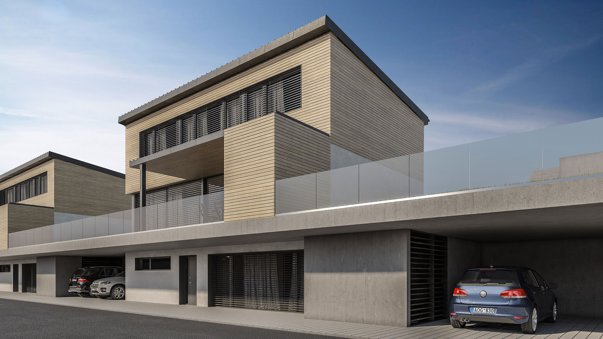 C3 Concept, visualisation 3D à Bulle. villas Le Bry extérieurs