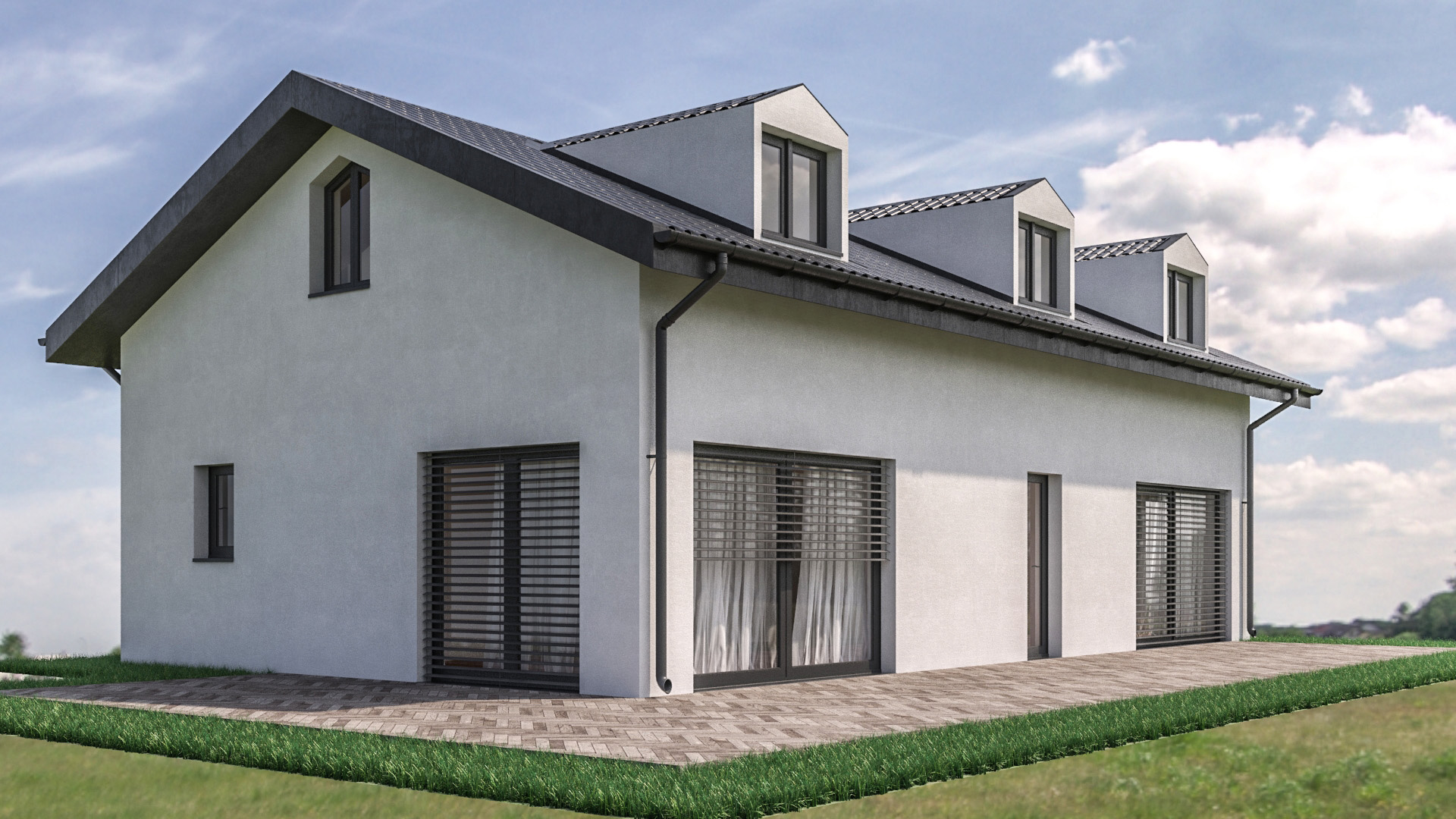 C3 Concept, visualisation 3D à Bulle. cressier villa individuelle extérieur